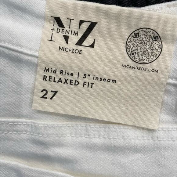 Nic + Zoe NZ Denim Mid Rise 5” Jean Short Paper White Women’s Sz 27 - Picture 6 of 8